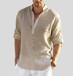 Elegant Linen Men's Dress Shirt with Timeless Collar Design | Versatile Style for Any Occasion 6
