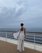 Elegant Maxi Dress | Strapless Asymmetric Design with Patchwork Mesh for Timeless Style 4