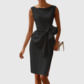 Elegant Midi Dresses for Women with Sculpted Bow Detail | Perfect for Sophisticated Events 0