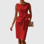 Elegant Midi Dresses for Women with Sculpted Bow Detail | Perfect for Sophisticated Events 1