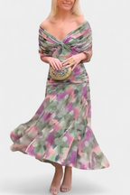 Elegant Off-Shoulder Evening Dress with Flowing Skirt | Timeless Gown for Special Occasions 3