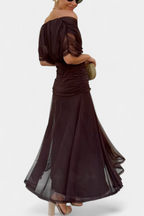 Elegant Off-Shoulder Evening Dress with Flowing Skirt | Timeless Gown for Special Occasions 6