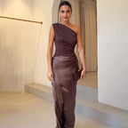 Elegant One-Shoulder Evening Dress for Women with Flattering Fit | Perfect Evening Gown for Weddings and Formal Events 1