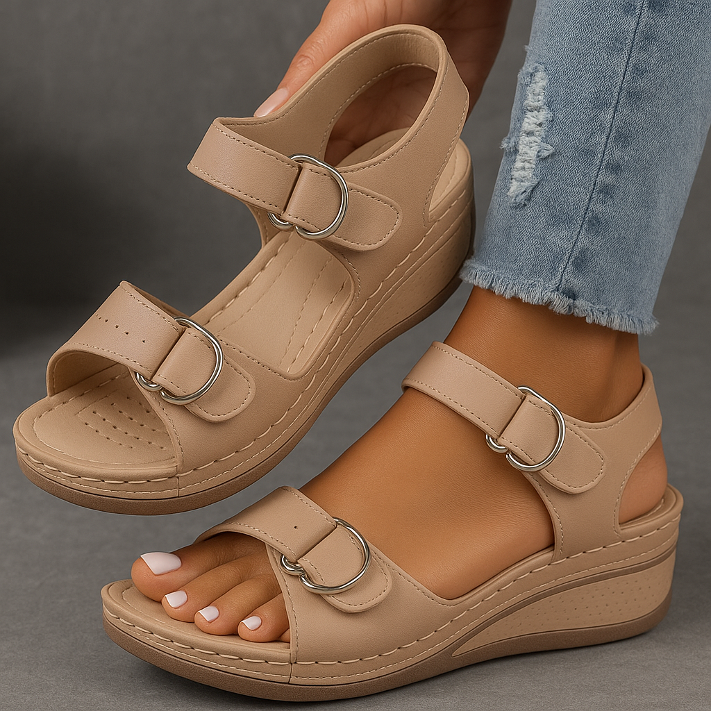 Elegant Orthopedic Sandals | Wedge Heel Design with Adjustable Straps | All-Day Comfort for Pain-Free Walking 4