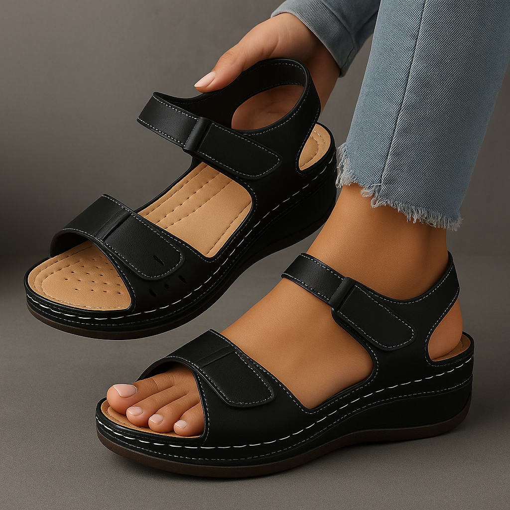 Elegant Orthopedic Sandals | Wedge Heel Design with Adjustable Straps | All-Day Comfort for Pain-Free Walking 9