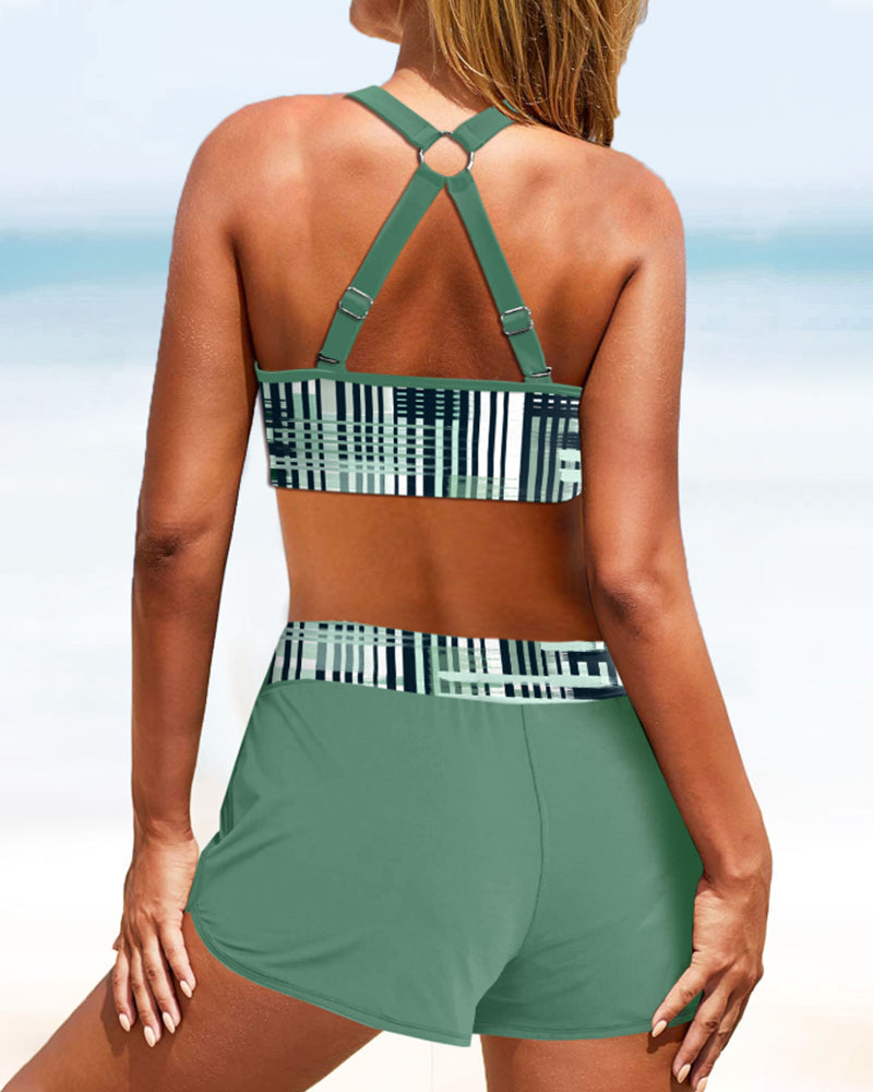 Elegant Ribbed Women's High Waisted Bikini Set with Tummy Control | Flattering Swimwear for Women 2