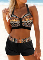 Elegant Ribbed Women's High Waisted Bikini Set with Tummy Control | Flattering Swimwear for Women 7