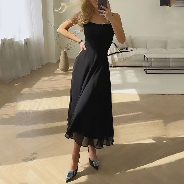 Elegant Square Midi Dress | Women's Dress with Flattering Silhouette | Perfect for Summer Weddings and Formal Occasions 1