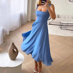 Elegant Square Midi Dress | Women's Dress with Flattering Silhouette | Perfect for Summer Weddings and Formal Occasions 2