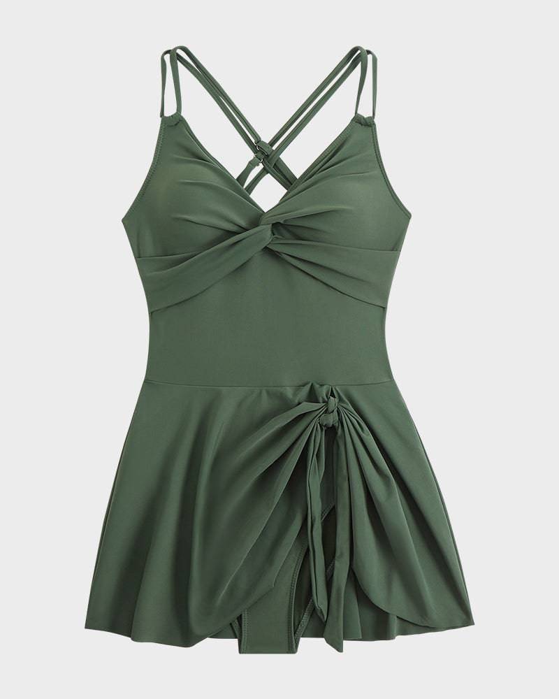 Elegant Swim Dress | One Piece Swimsuit with Tummy Control | Adjustable Straps for Comfort 8
