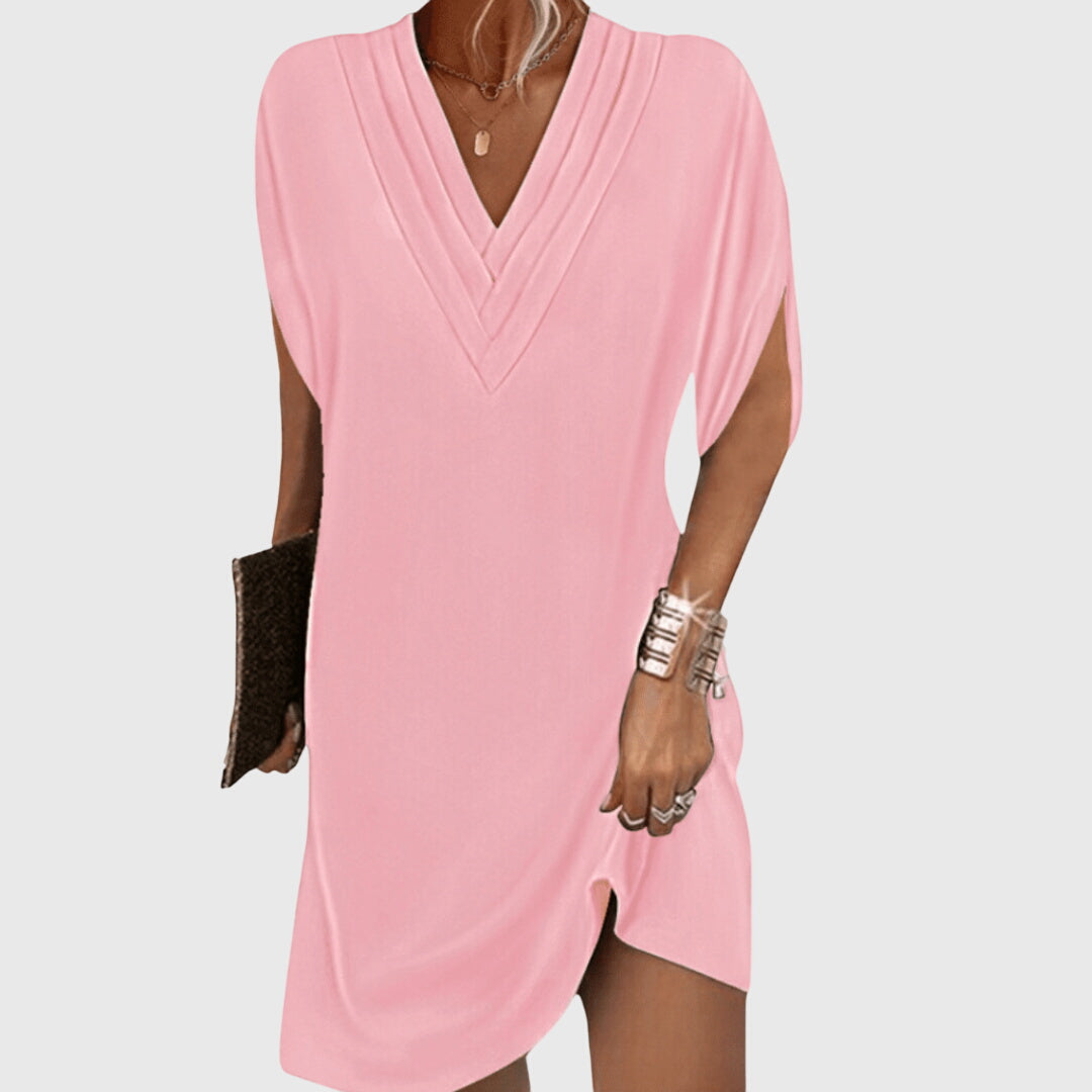 Elegant Tummy-Hiding Dress | Women's Flattering V-Neck Dress for Effortless Style 2