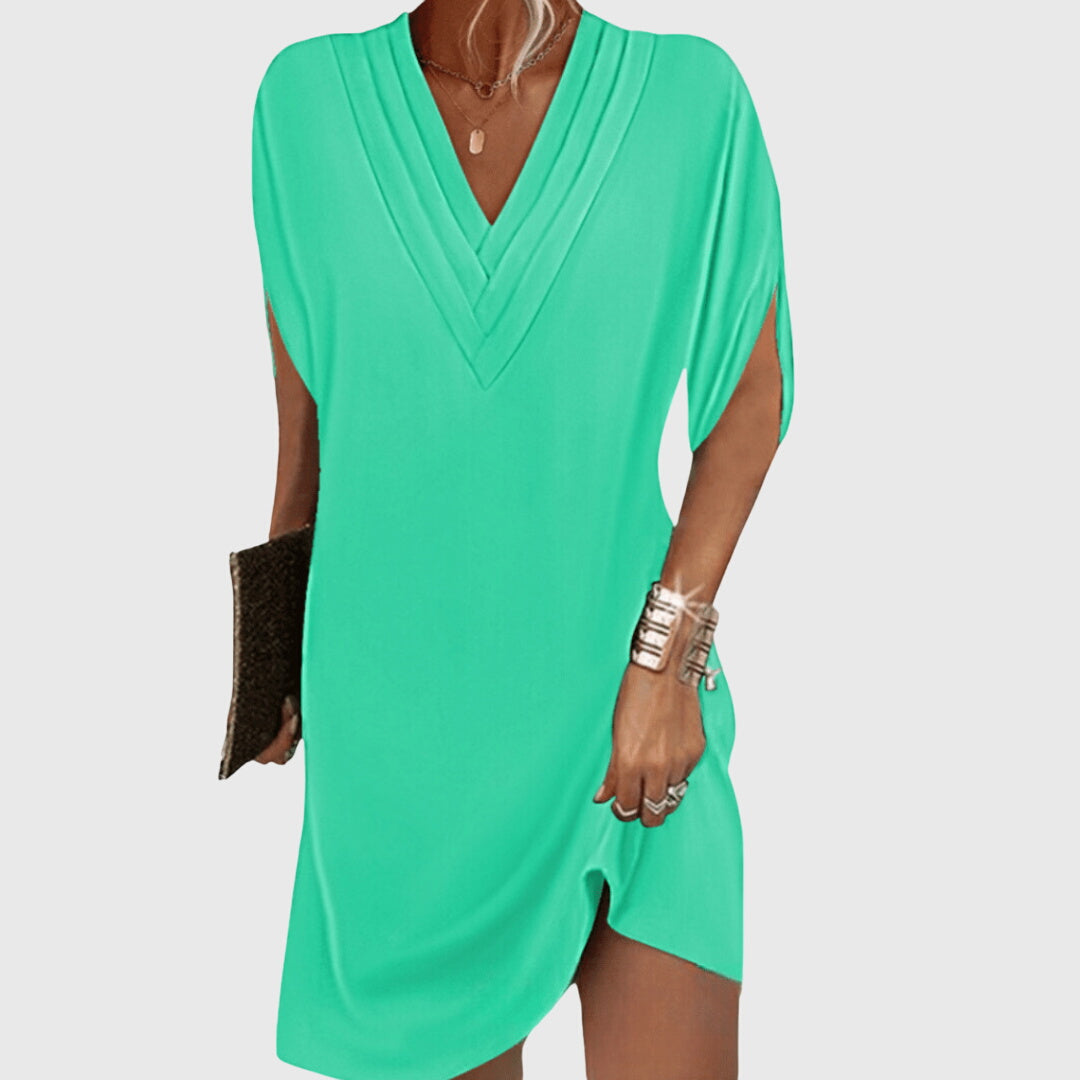 Elegant Tummy-Hiding Dress | Women's Flattering V-Neck Dress for Effortless Style 3