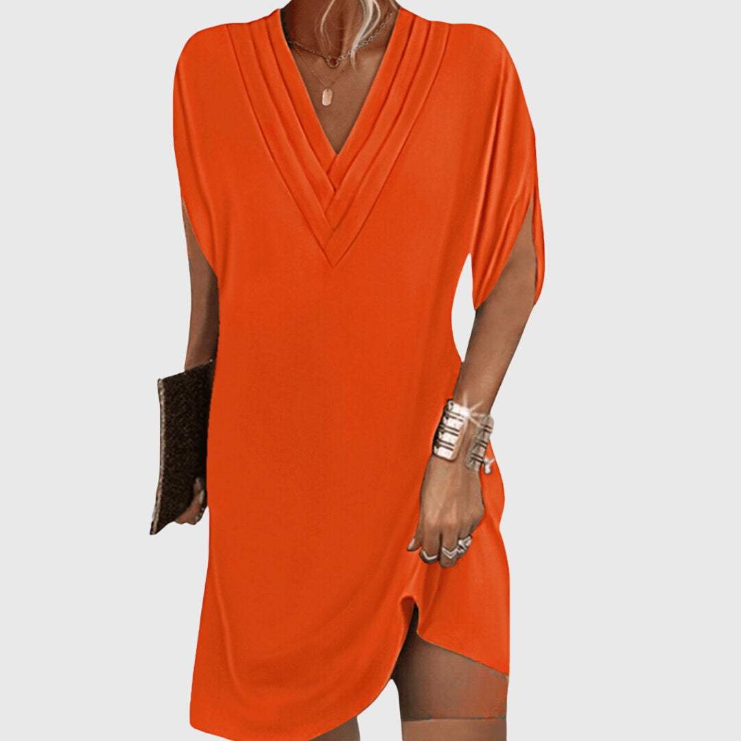 Elegant Tummy-Hiding Dress | Women's Flattering V-Neck Dress for Effortless Style 4