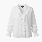 Elegant V-Neck Blouse with Ruffle Detail for Women | Versatile Fashion Staple 1