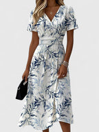 Elegant V-Neck Women's Dress | Flattering Lightweight Design for Wedding Guests 0