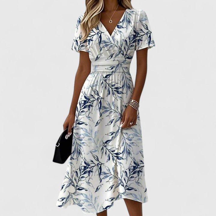 Elegant V-Neck Women's Dress | Flattering Lightweight Design for Wedding Guests 1