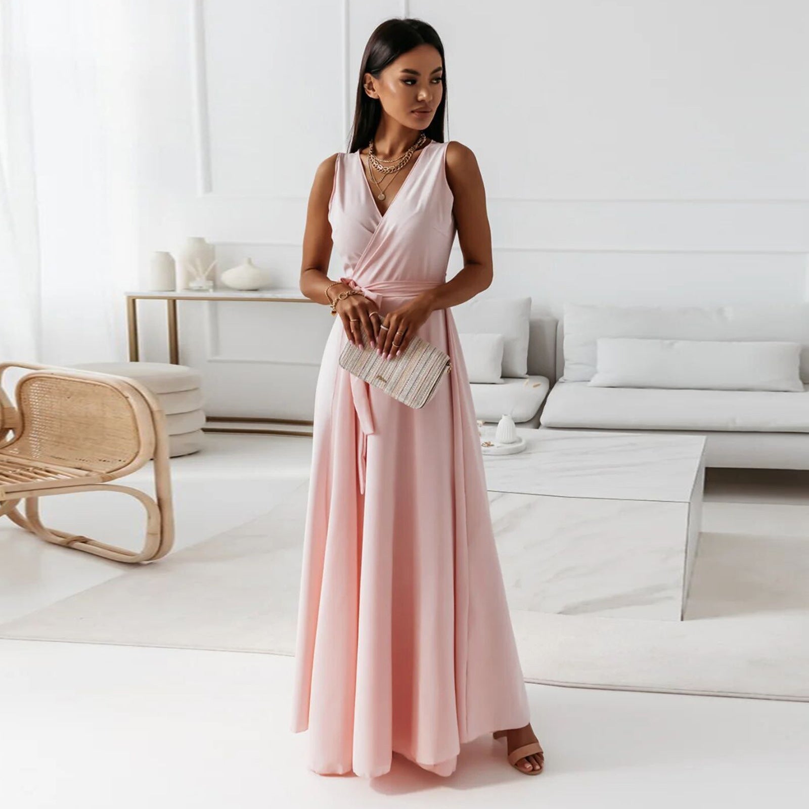 Elegant Wrap Maxi Dress for Women with Flattering Design | Perfect Long Dress for Weddings and Formal Events 0