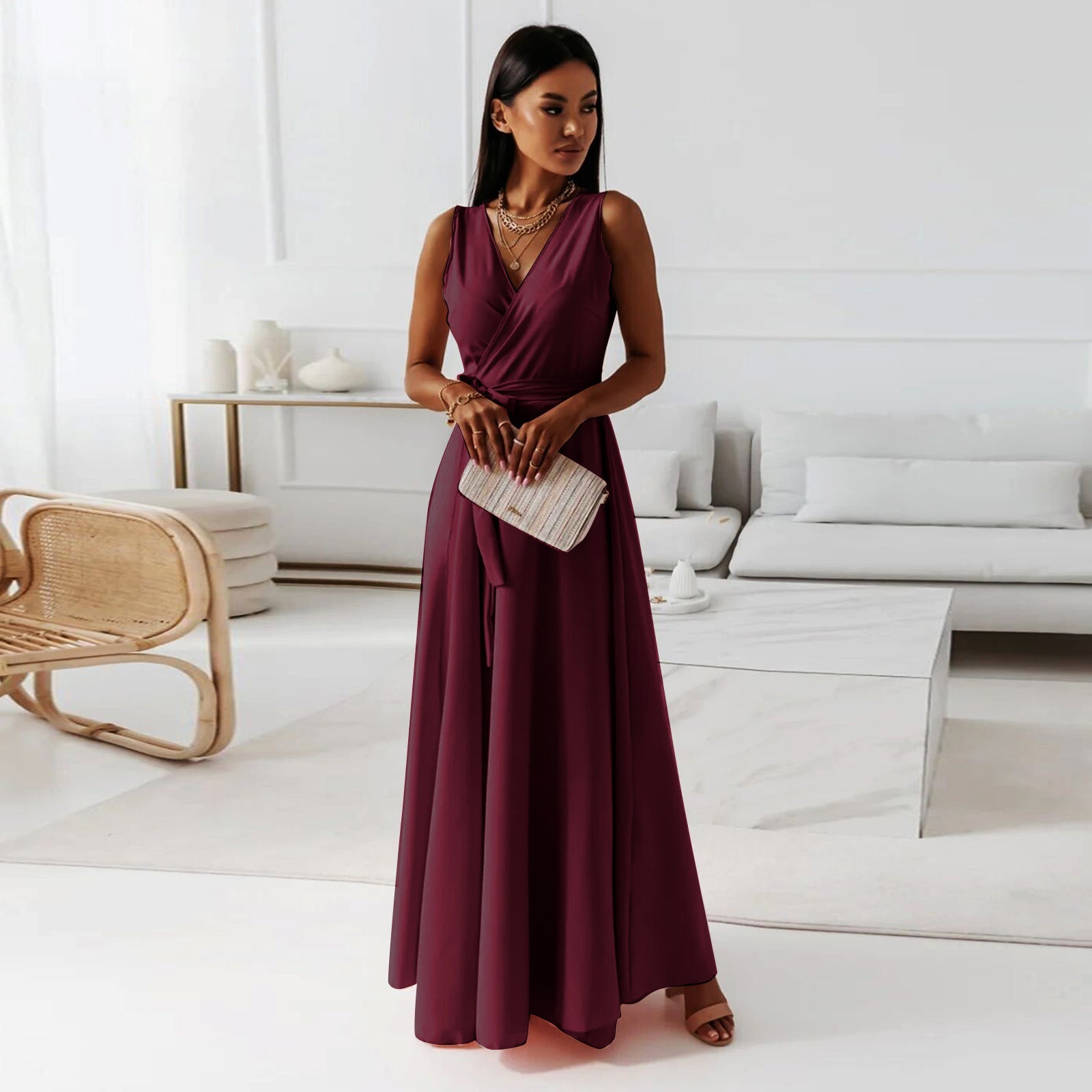 Elegant Wrap Maxi Dress for Women with Flattering Design | Perfect Long Dress for Weddings and Formal Events 2