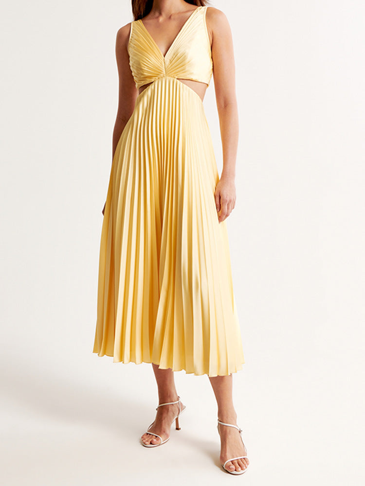 Elle Collection | Women's V-Neck Maxi Dress with Flowing Silhouette | Elegant Evening Wear for Timeless Style 2