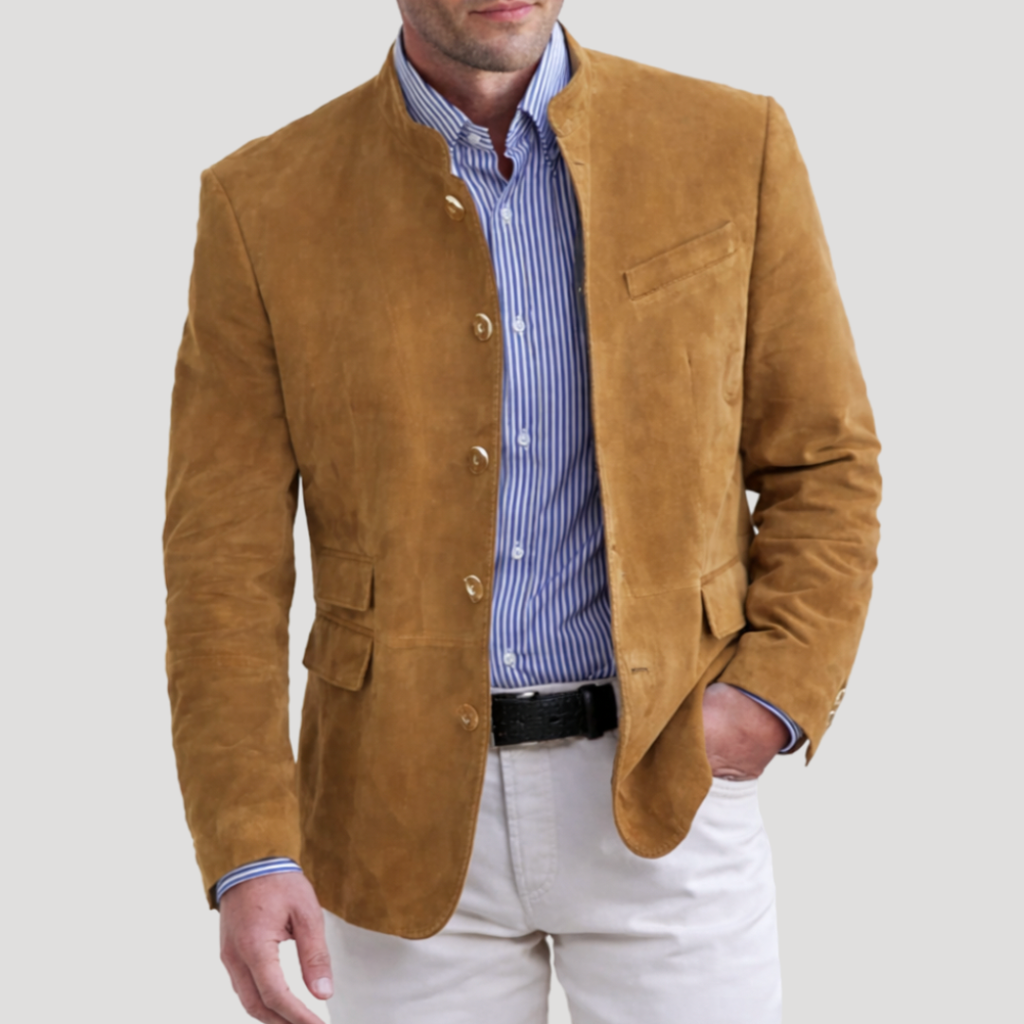 Ethan | Tailored Soft Brown Men's Blazer Coat for Winter 1