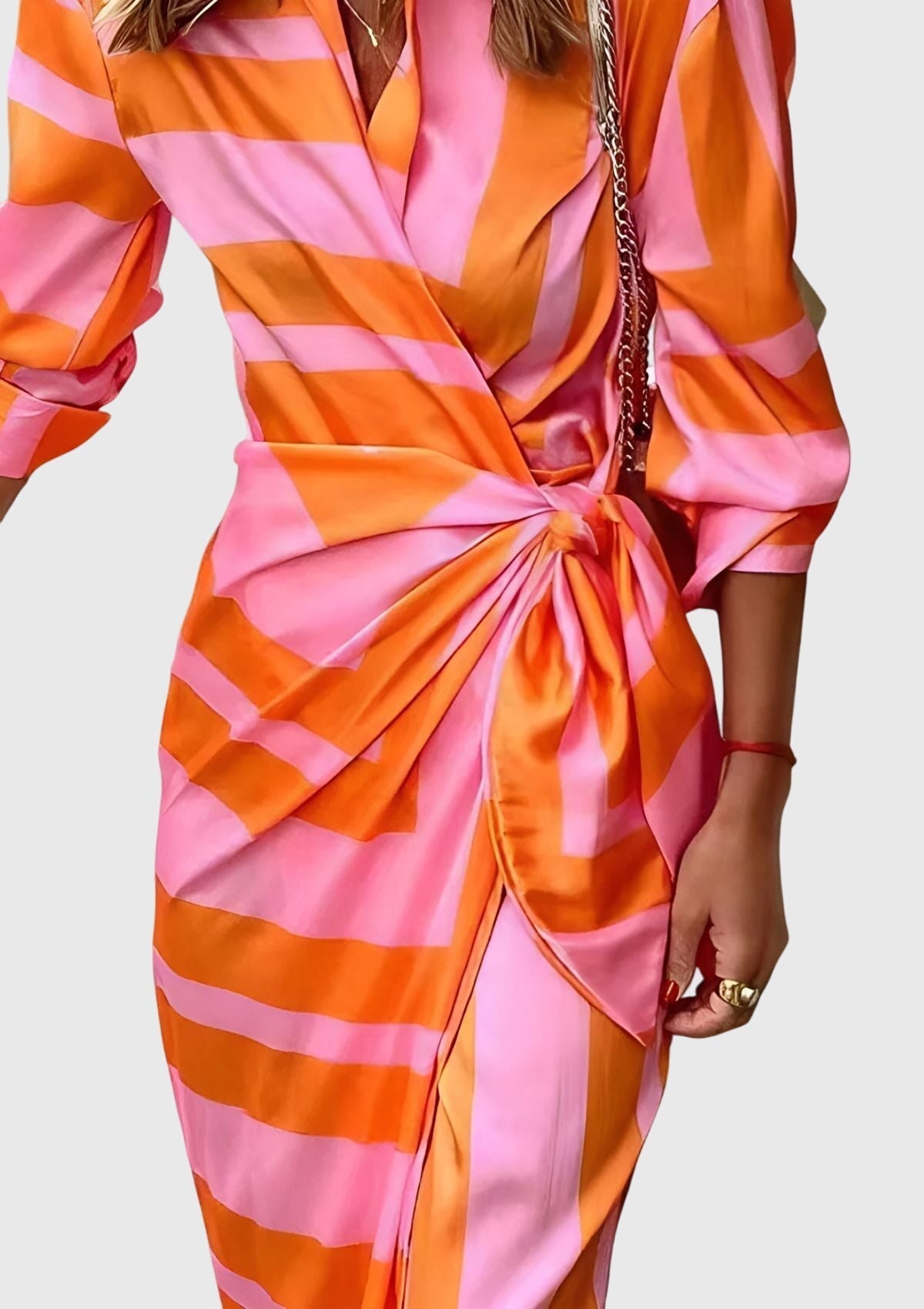 Everly Collection | Plus Size Midi Wrap Dress with Chic Print | Flattering Fit for Every Occasion 6