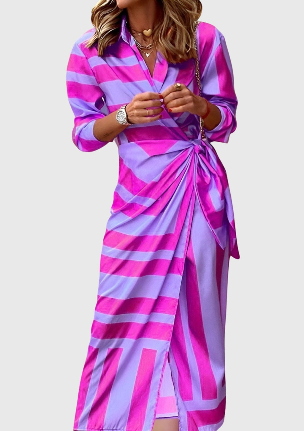 Everly Collection | Plus Size Midi Wrap Dress with Chic Print | Flattering Fit for Every Occasion 9