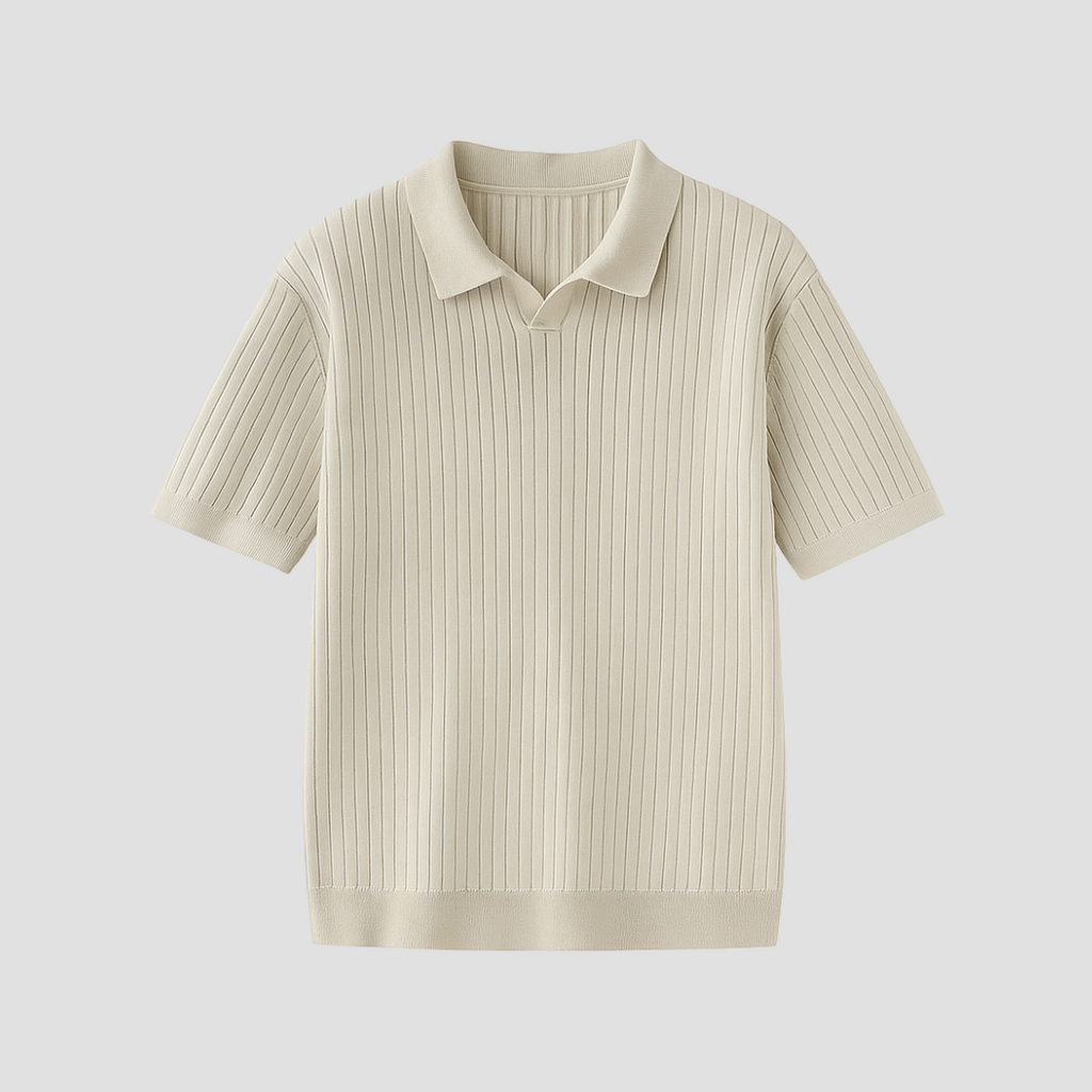 Evrard Lightweight Men's Polo Shirt | Ribbed Summer Style with Breathable Mesh 1