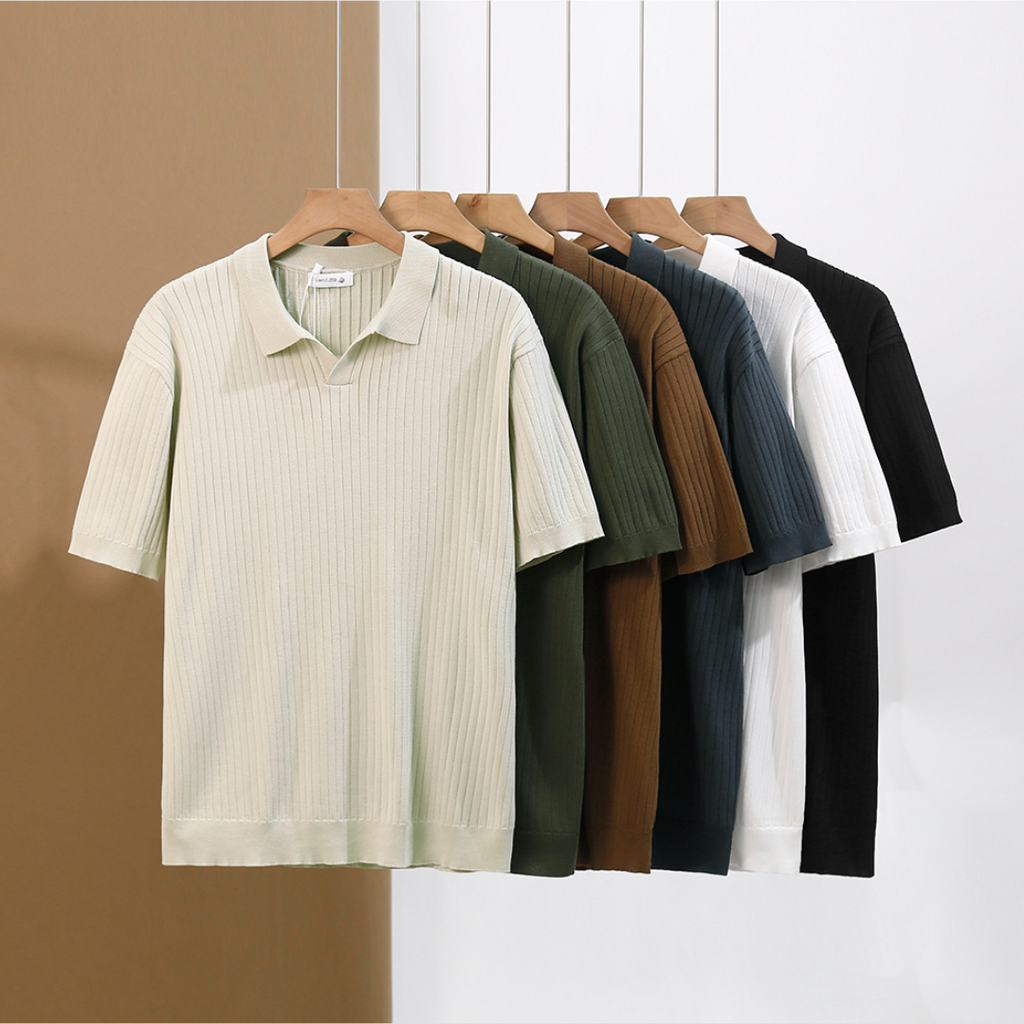 Evrard Lightweight Men's Polo Shirt | Ribbed Summer Style with Breathable Mesh 2
