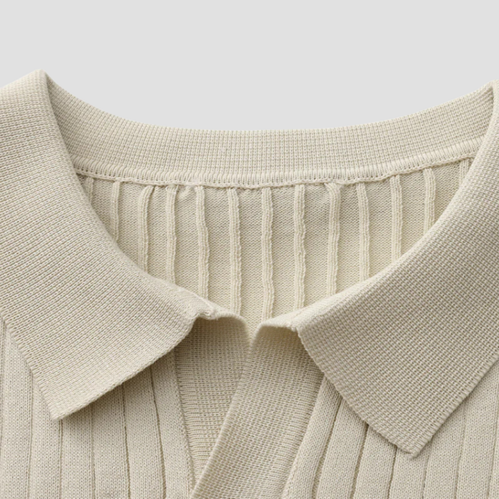 Evrard Lightweight Men's Polo Shirt | Ribbed Summer Style with Breathable Mesh 3