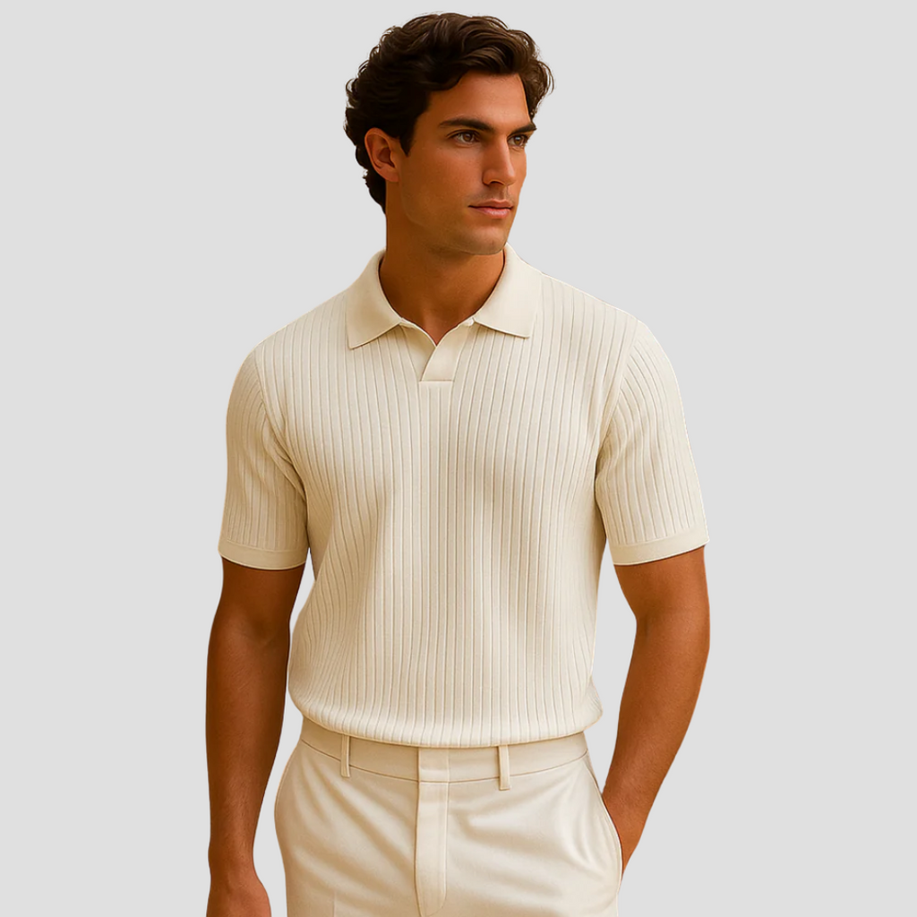 Evrard Lightweight Men's Polo Shirt | Ribbed Summer Style with Breathable Mesh 5
