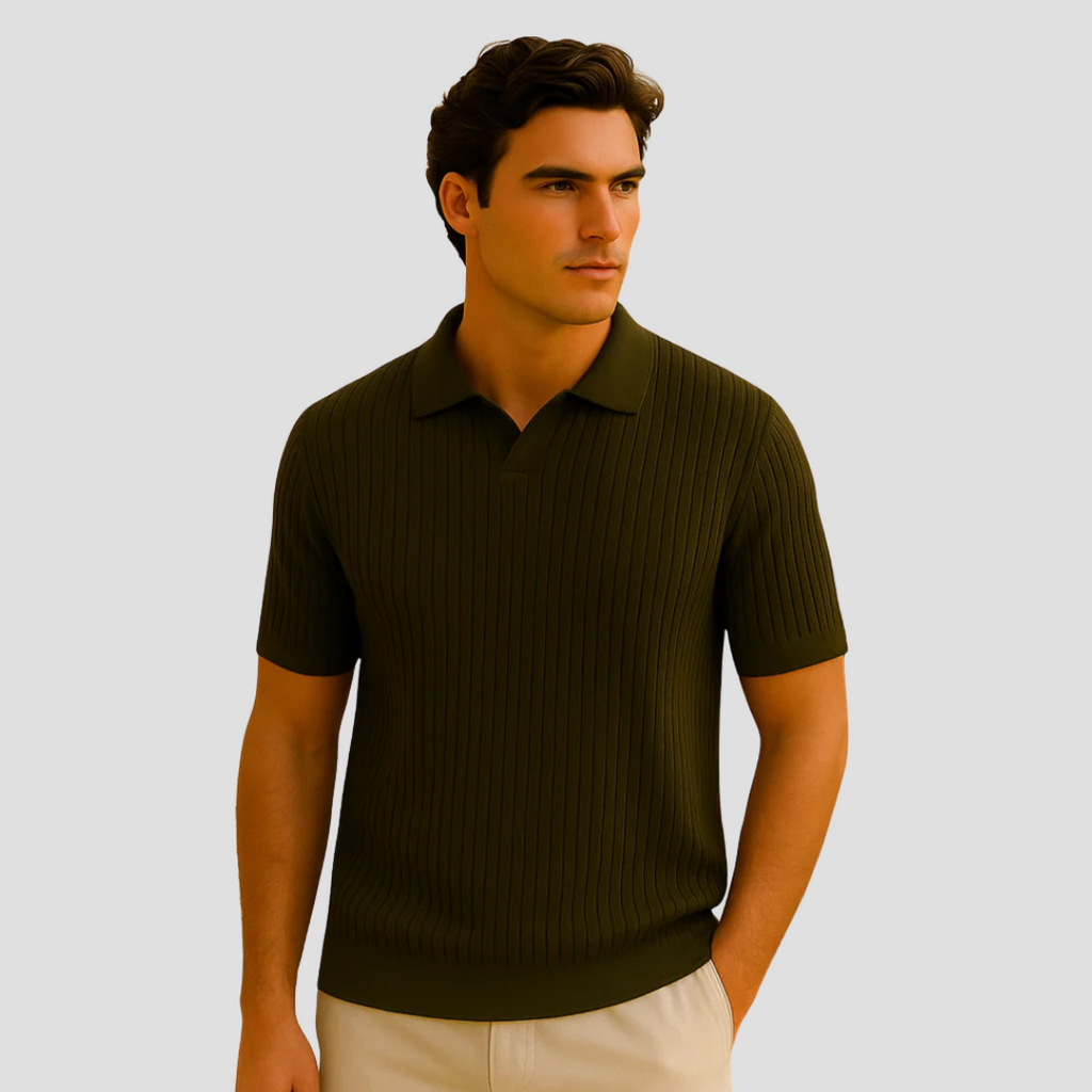 Evrard Lightweight Men's Polo Shirt | Ribbed Summer Style with Breathable Mesh 6