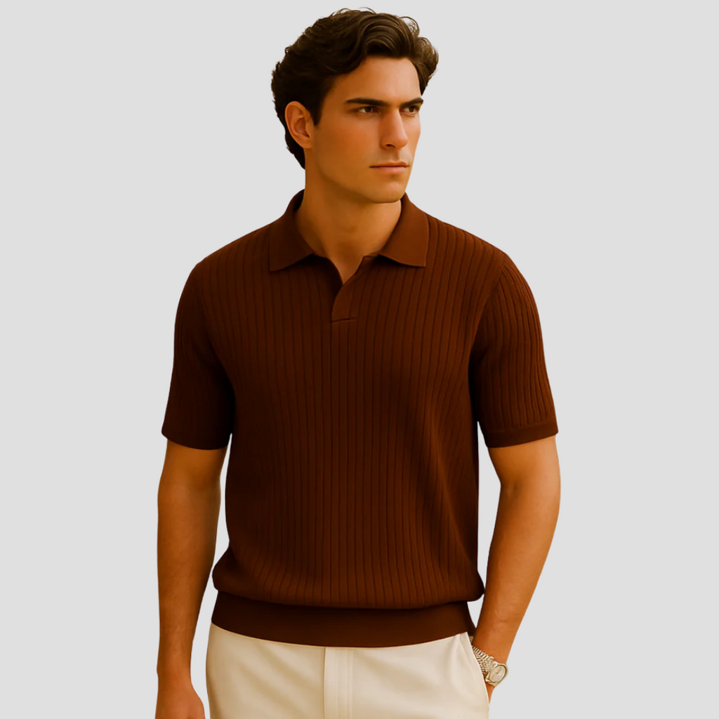 Evrard Lightweight Men's Polo Shirt | Ribbed Summer Style with Breathable Mesh 7