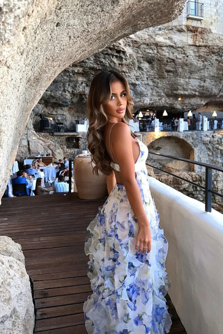 Floral Maxi Dress | Women's Summer Dress with Ruffle Design | Flattering Fit for Warm Weather Events 2