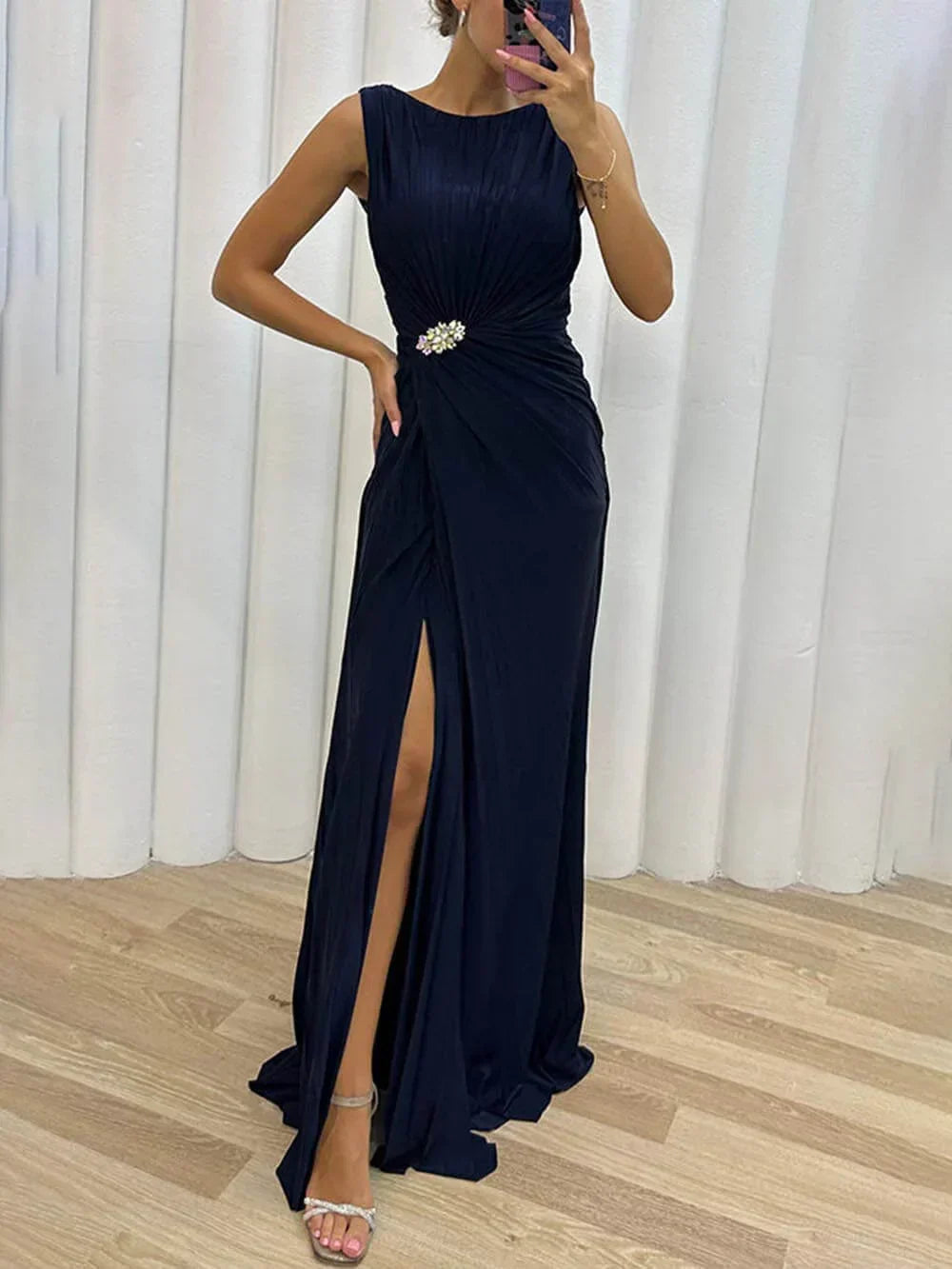 Freesia | Women's Pleated Maxi Dress for Weddings with Elegant Flow | Comfortable Fit for All-Day Wear 1