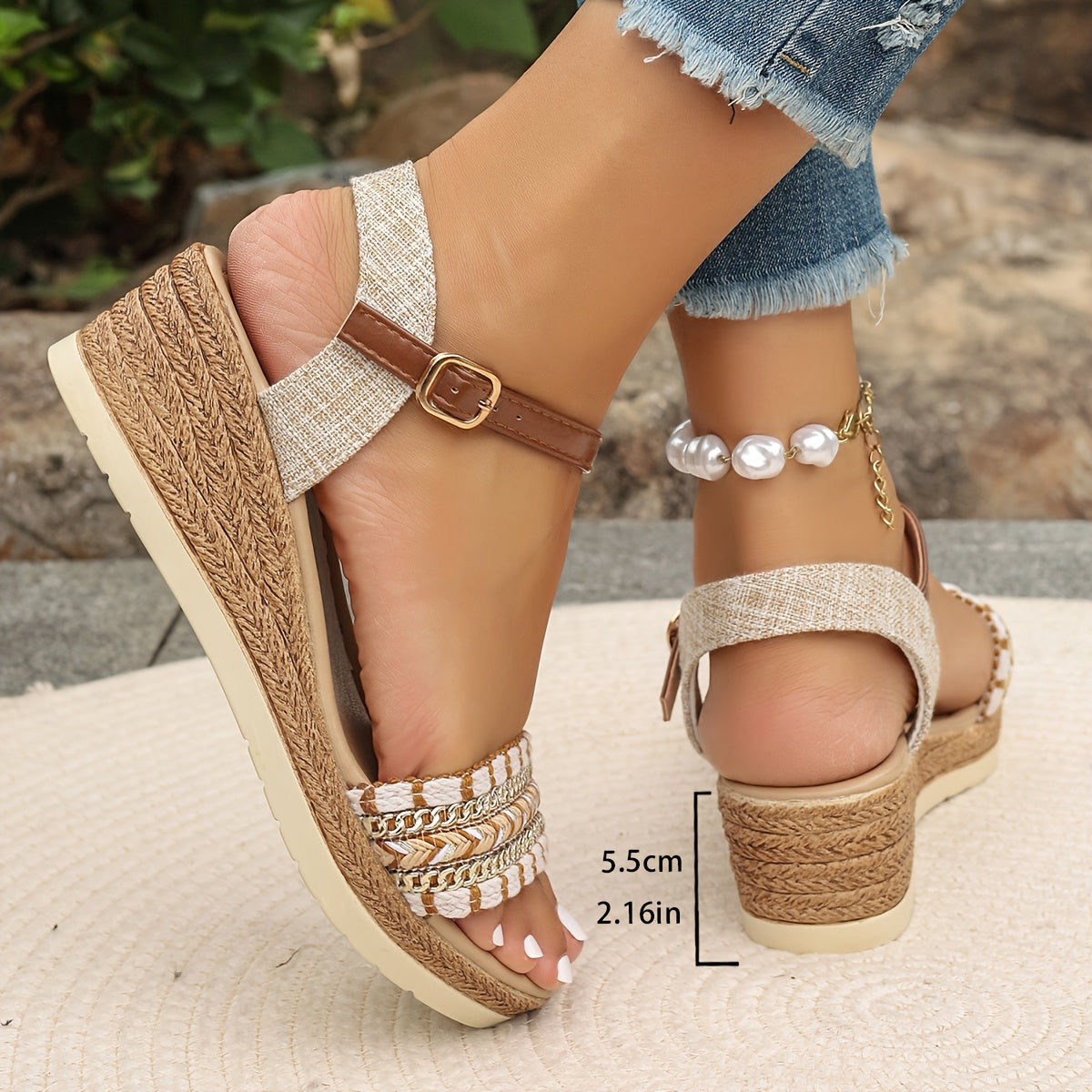 Garnet Collection | Women's Sandals with Cushioned Wedge & Adjustable Straps | Comfortable Boho Footwear for Summer Style 0
