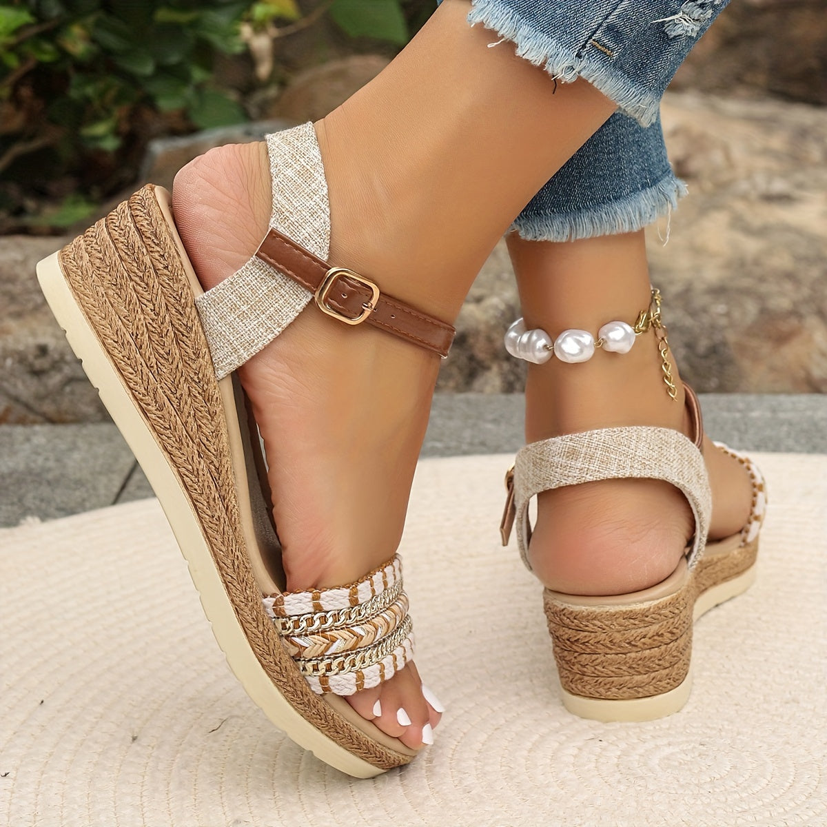 Garnet Collection | Women's Sandals with Cushioned Wedge & Adjustable Straps | Comfortable Boho Footwear for Summer Style 3