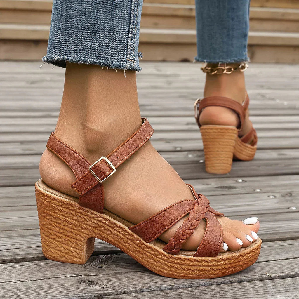 Halle | Women's Sandals with Supportive Mid-Heel | Elegant Design for All-Day Comfort 4