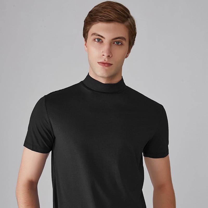 Jude Slim Fit High Collar Men's T-Shirt for Stylish Comfort and Breathability 0