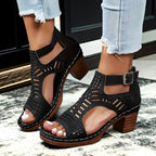 Juliette Collection | Women's Sandals with Block Heel & Artistic Cutouts | All-Day Comfort for Effortless Style 1