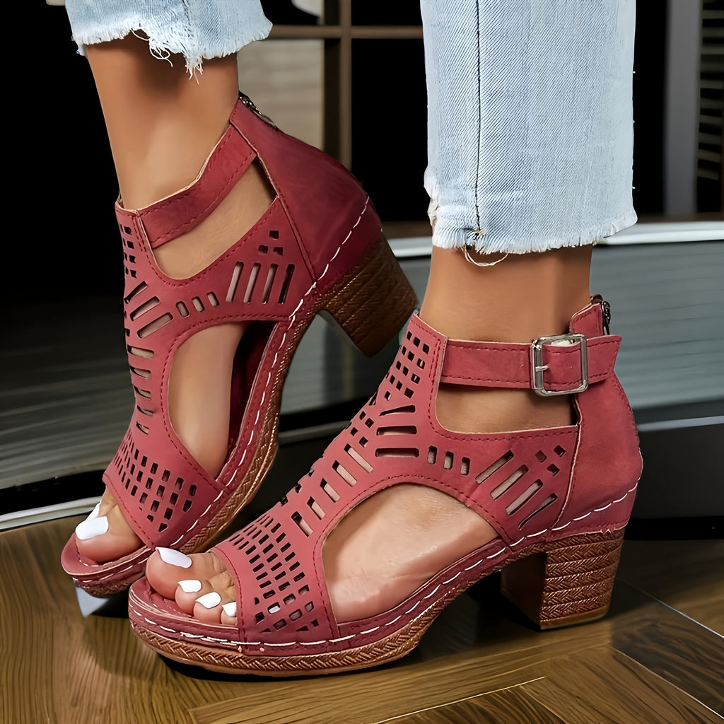 Juliette Collection | Women's Sandals with Block Heel & Artistic Cutouts | All-Day Comfort for Effortless Style 2