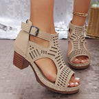Juliette Collection | Women's Sandals with Block Heel & Artistic Cutouts | All-Day Comfort for Effortless Style 7