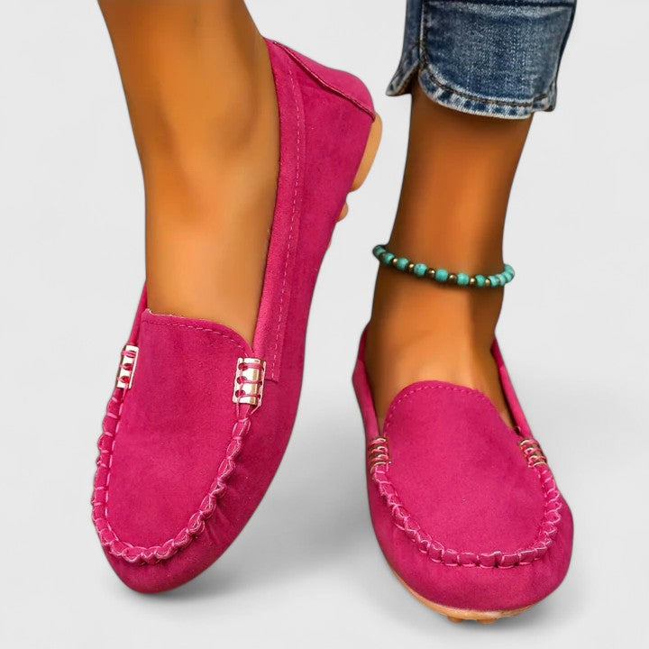 Karlene Collection | Women's Black Loafers with Elegant Metal Accents | Comfortable Slip-Ons for All-Day Wear 0