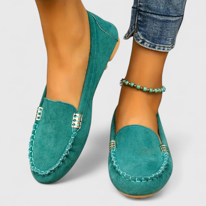 Karlene Collection | Women's Black Loafers with Elegant Metal Accents | Comfortable Slip-Ons for All-Day Wear 1