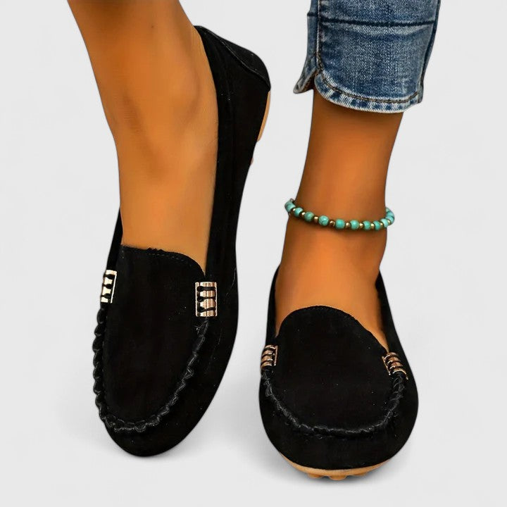 Karlene Collection | Women's Black Loafers with Elegant Metal Accents | Comfortable Slip-Ons for All-Day Wear 5