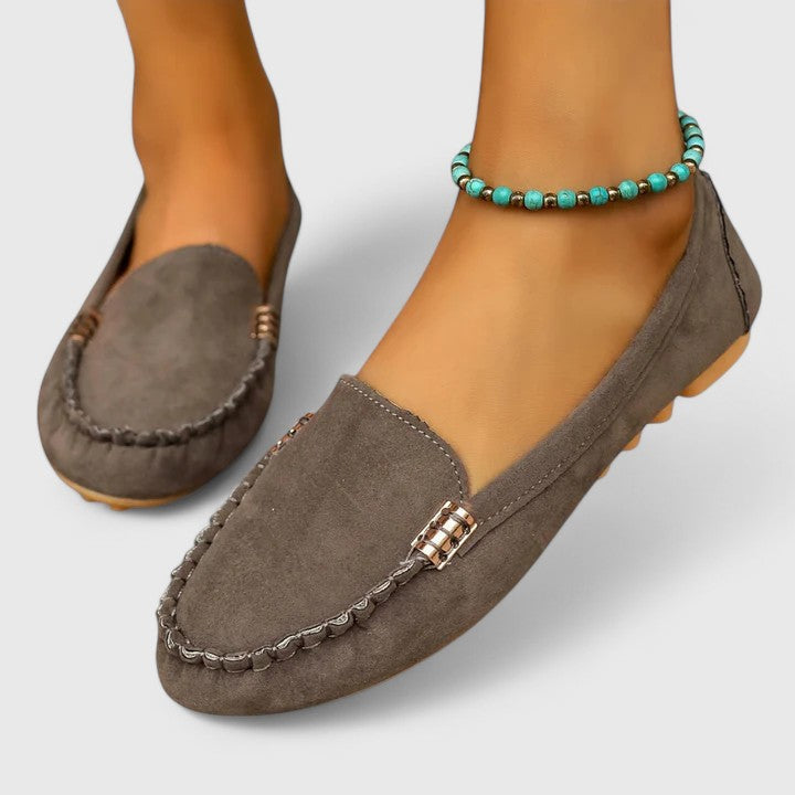 Karlene Collection | Women's Black Loafers with Elegant Metal Accents | Comfortable Slip-Ons for All-Day Wear 7