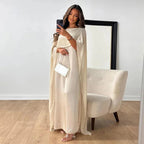Lily Collection | Women's Maxi Dress with Elegant Cape Design | Timeless Style for Special Occasions 0