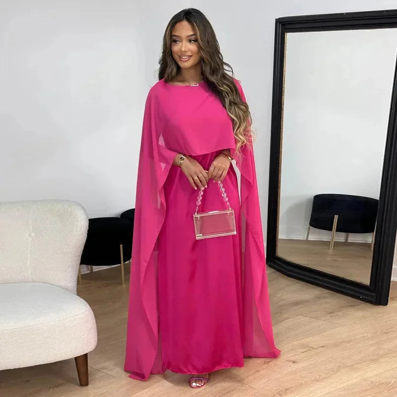 Lily Collection | Women's Maxi Dress with Elegant Cape Design | Timeless Style for Special Occasions 1
