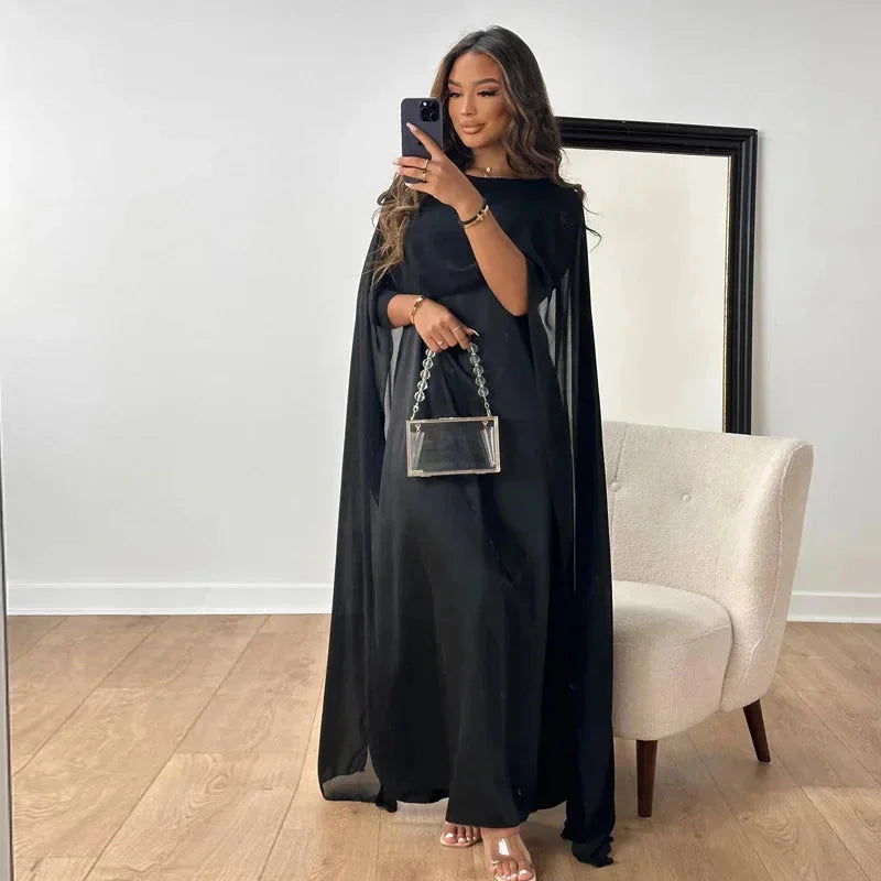 Lily Collection | Women's Maxi Dress with Elegant Cape Design | Timeless Style for Special Occasions 2