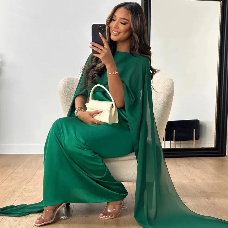 Lily Collection | Women's Maxi Dress with Elegant Cape Design | Timeless Style for Special Occasions 4