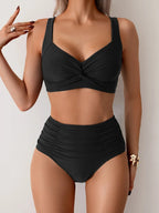Lori Collection | High Waisted Bikini with Twisted Top | Tummy Control Swimwear for Elegant Comfort 0